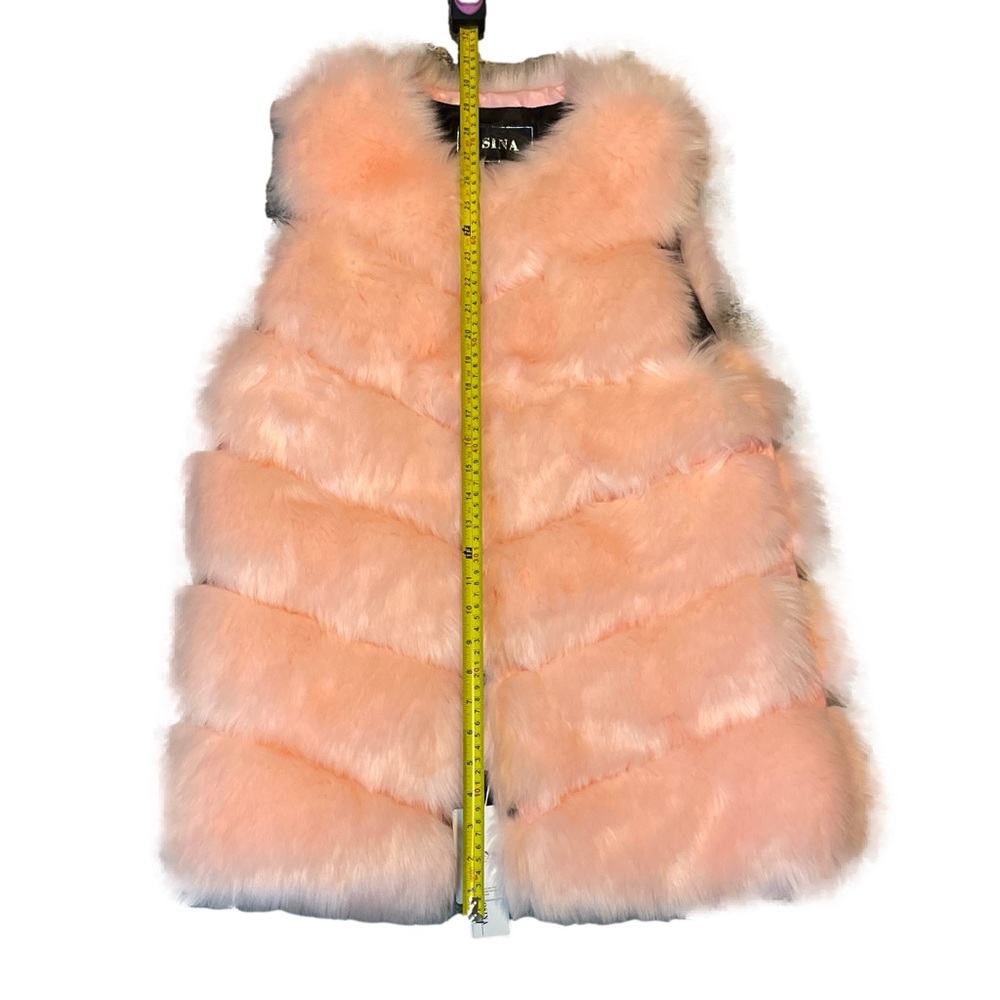 Osina NWT Pink Faux Fur Coat Vest Woman’s L/Xl - Picture 5 of 7